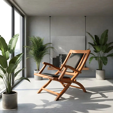 Handcrafted solid wood recliner chair by Bruinhout