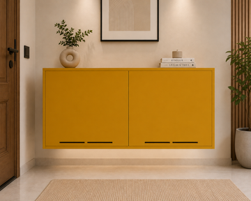 BruinHout Mustard Muse – Wall-Mounted Shoe Cabinet