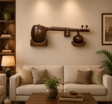 BruinHout Raaga Cradle™ – Premium Wall-Mounted Sitar Display Stand