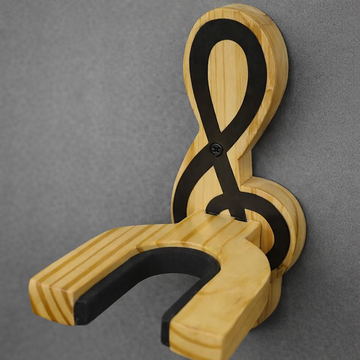 TrebleHook Wall Mounted Guitar Holder | Wooden Guitar Wall Bracket Stand