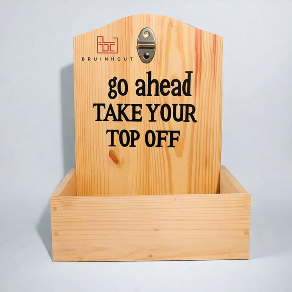 Rustic Wooden Wall Bottle Opener with Planter | Wall Mounted Plant Holder