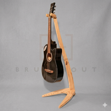 Artisan Wooden Guitar Stand | Handmade Guitar Display Furniture