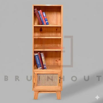 Compact Wooden Bookshelf with Storage | Premium Wooden Furniture for Reading Room