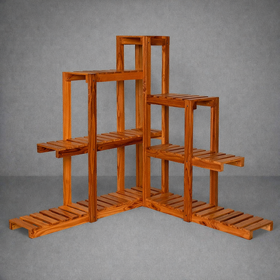 Corner Wooden Plant Stand | Tiered Indoor Plant Stand for Home