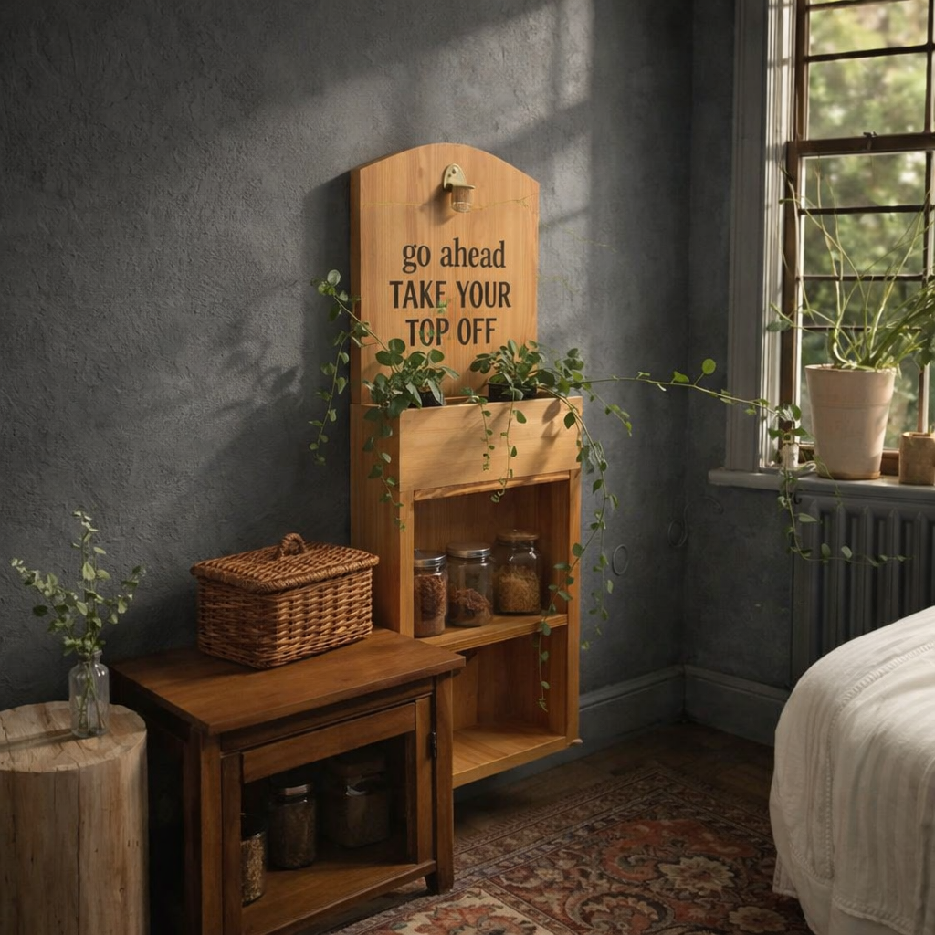 Rustic Wooden Wall Bottle Opener with Planter | Wall Mounted Plant Holder