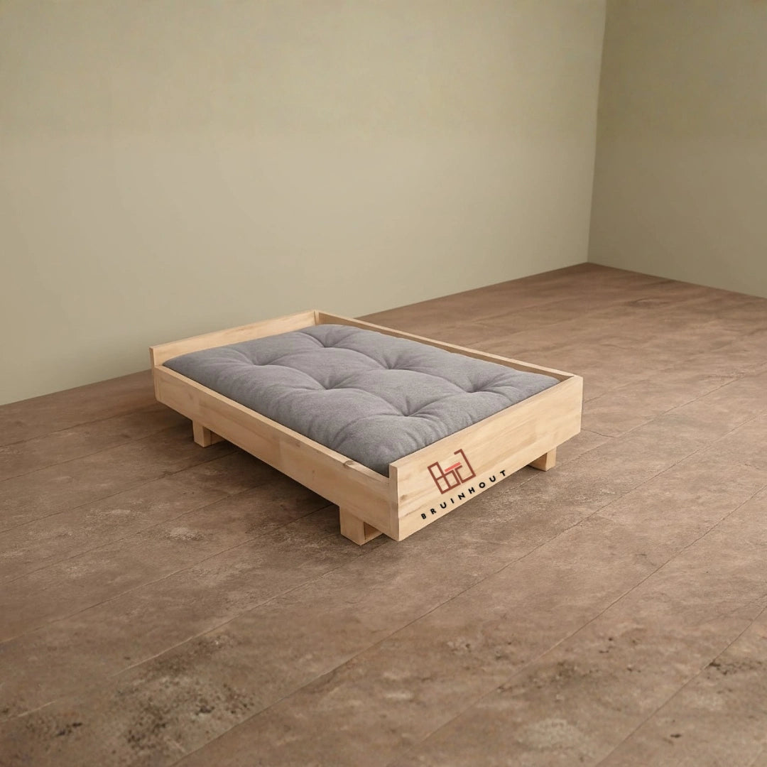 PawPause™ Wooden Dog Bed