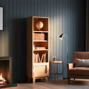 Compact Wooden Bookshelf with Storage