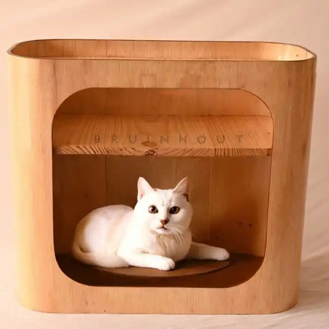 Stylish Cat Wood House & Wooden Dog House for Small Pets