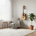 Treble Clef Shaped Wooden Guitar Wall Stand | Natural Pine Wood Finish | Guitar Wall Mount India