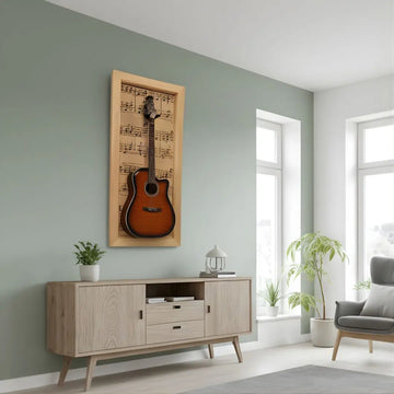 Wall Mounted Guitar Display with Wallpaper