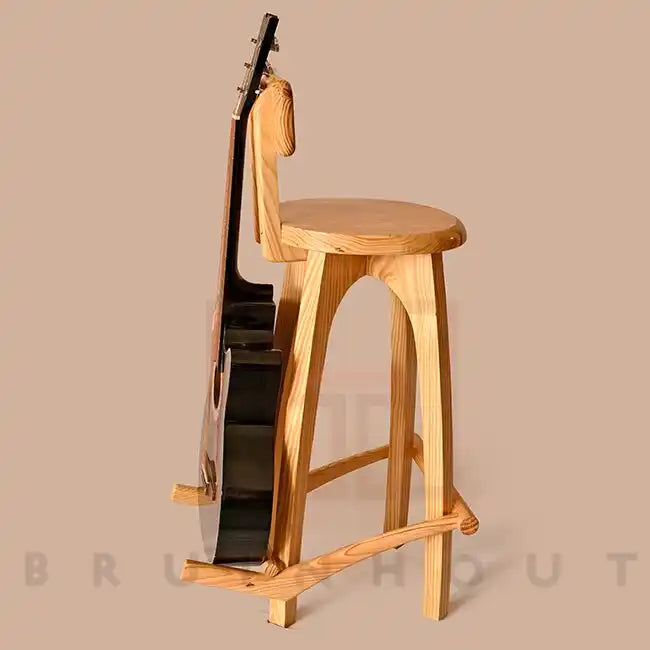 Musician’s Guitar Stool with Integrated Stand
