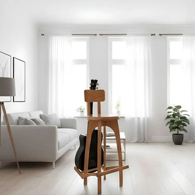 Musician’s Guitar Stool with Stand | Wooden Guitar Seating Furniture