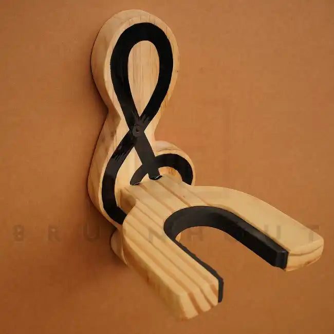 Handcrafted Guitar Wall Hanger with Protective Cushioning | Wooden Guitar Display Stand India