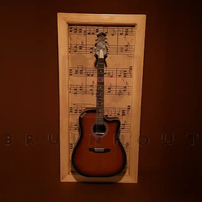 Wall Mounted Guitar Display with Wallpaper