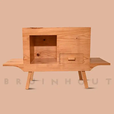 Mid Century Modern Media Console | Wooden Music & Vinyl Storage