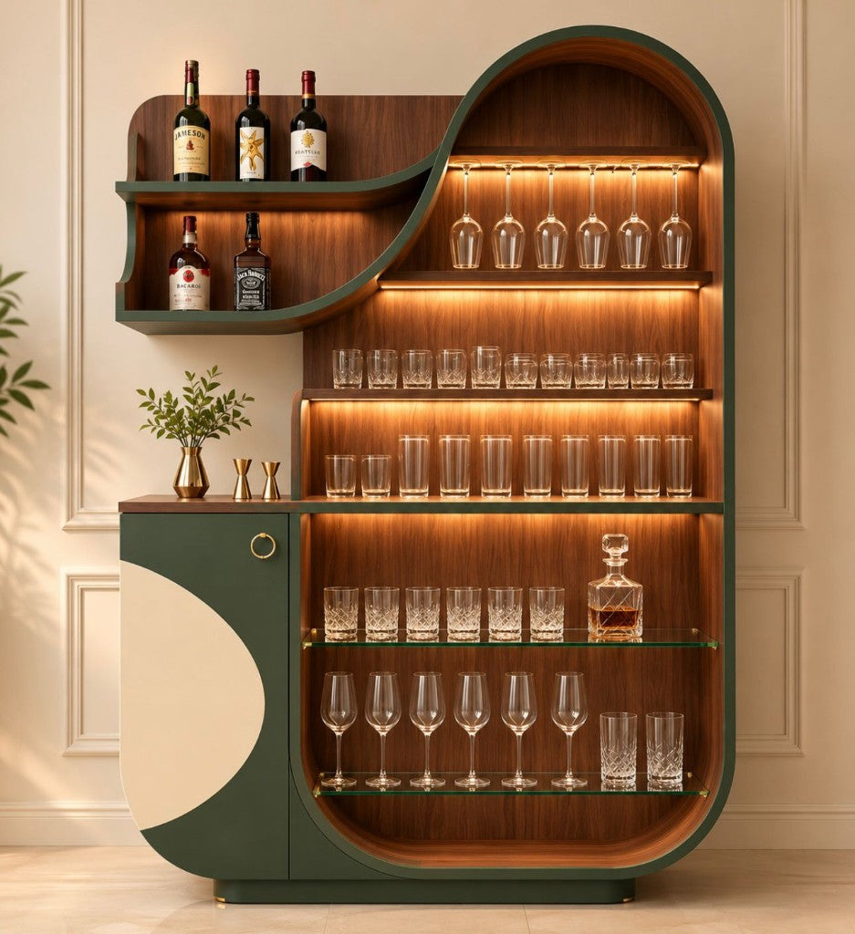 Sculptural Green Bar Unit