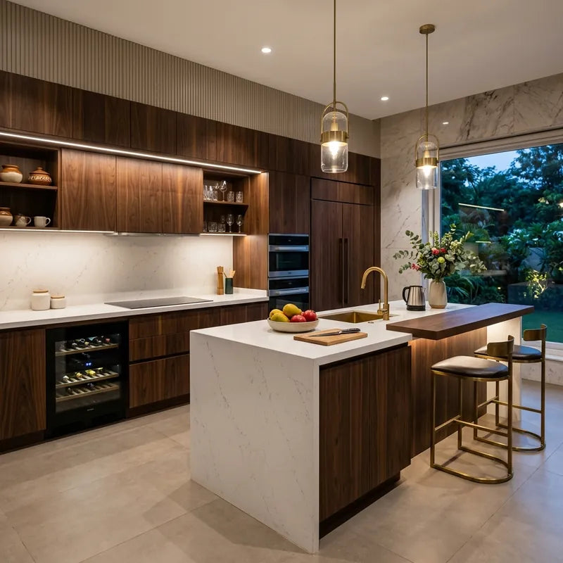 Luxury Quartz Island Kitchen