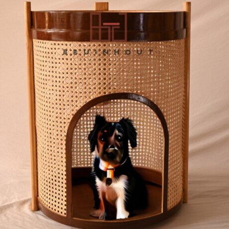 Modern Wooden Dog House with Side Table in One